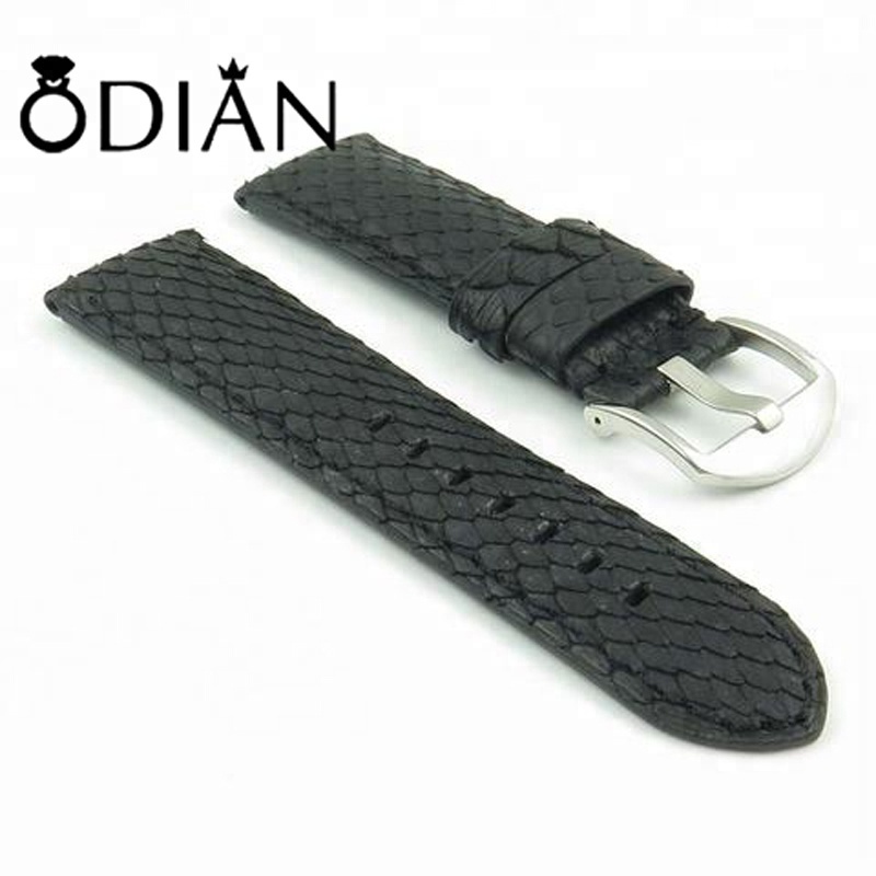 Luxury apple watch band with stingray skin perlon strap for customized genuine leather buckle