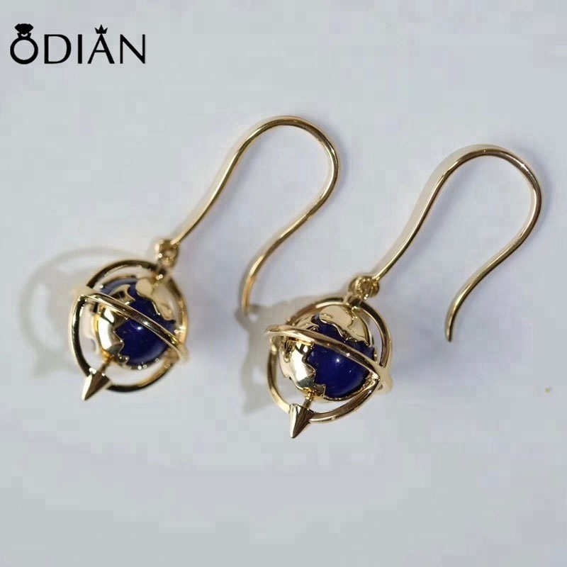 wholesales Blue star stainless steel K gold earring 2018 christmas ornaments metal