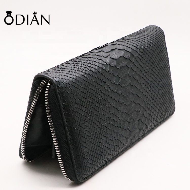 Odian Jewelry female famous brand genuine python leather leather women lady zipper leather wallet hasp card women purse wallet