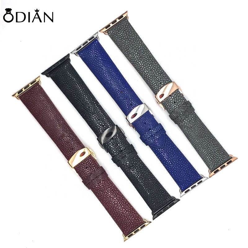 Odian Jewelry genuine stingray and python leather watch starp for trendy Chirstmas gift Valentines Day gift