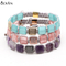 New Luxury Design Handmade Bracelets Jewelry Natural Stones 8mm and 10mm square Beads Bracelet for man beads bracelet