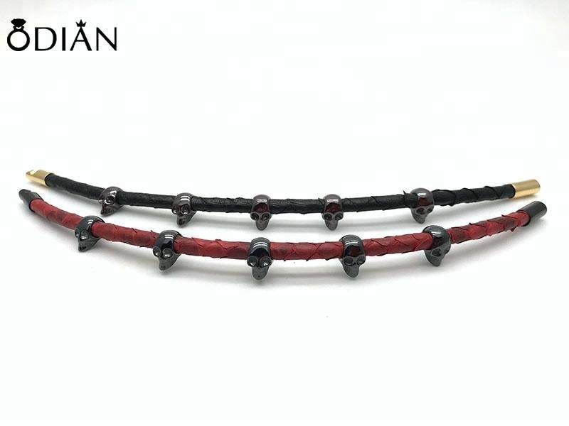 Custom fashion mens leather bracelet/charm bracelet jewelry