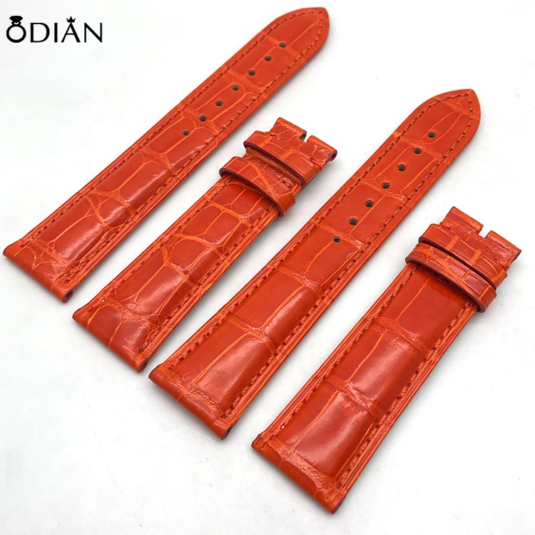 Odian Jewelry 16mm 18mm 20mm 22mm 24mm Genuine Alligator America crocodile leather red wine watch band women man watch straps