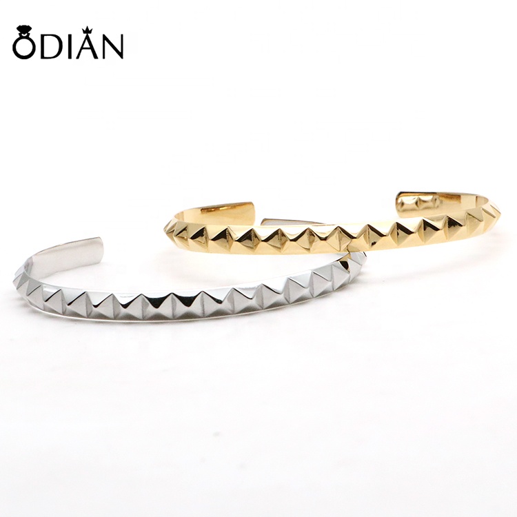 Odian Jewelry 316L Stainless Steel Engraved Womens Cuff Bracelet Provide Custom