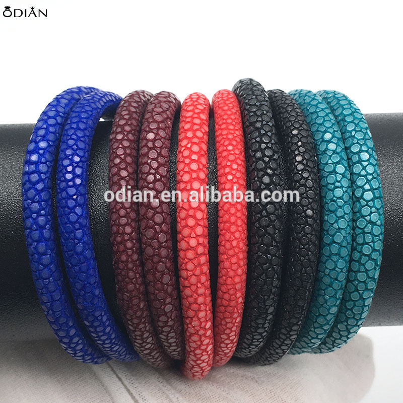 Wholesale Round Leather Cord for Bracelet and Necklace making jewelry stingray leather cord