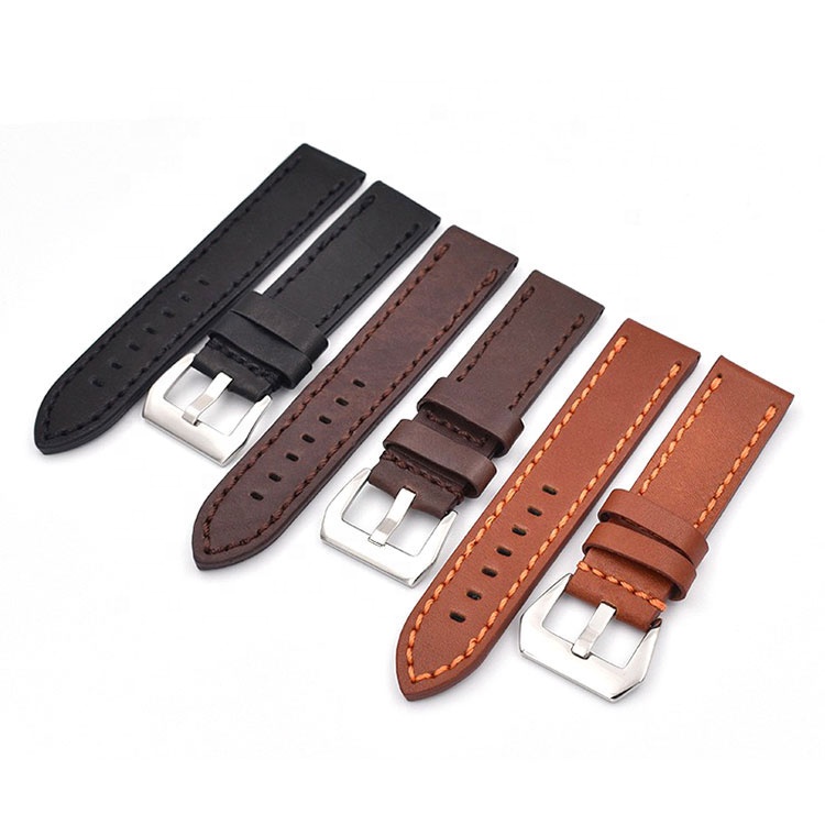 High Quality Leather Watch Strap Vintage Frosted Leather Watch Band Customize private micro label