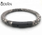 Top selling wholesales stingray leather bracelett male stainless steel bangle