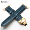 Crocodile Genuine Real Leather Butterfly card buckle Watch Band For apple watch band leather