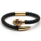 Black Python Men's Bracelet Classic Fashion Black Python Leather Bracelet, Customizable logo and micro logo
