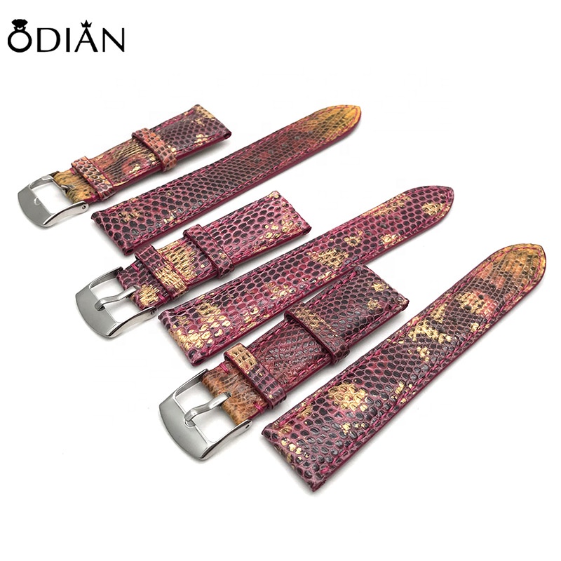 Odian Jewelry Handmade Genuine Lizard Leather 18mm/20mm/22mm/24mm Watch Strap band