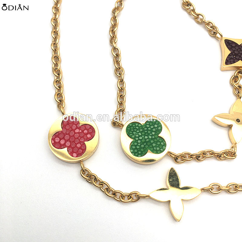 Factory directly wholesale decorative jewelry chain for necklace stingray leather charm necklace