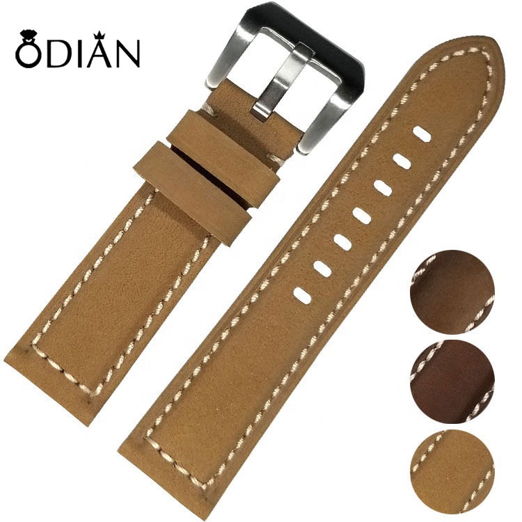 High Quality Leather Watch Strap Vintage Frosted Leather Watch Band Customize private micro label
