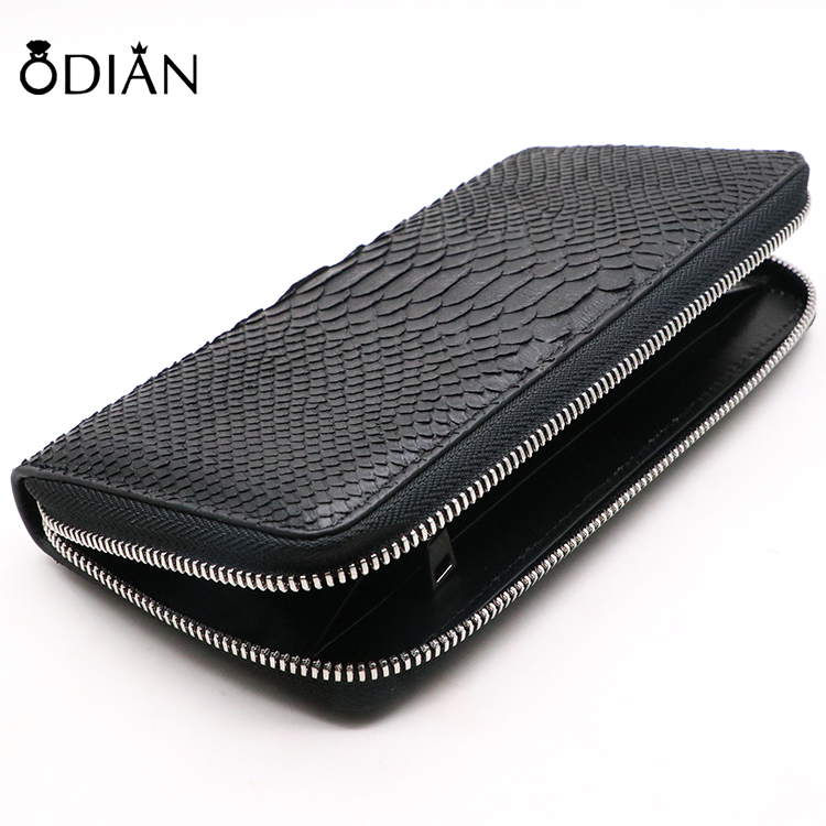Luxury real python skin zip long wallet high end quality genuine python leather clutch wallet