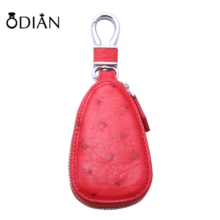 Odian Ostrich skin car key holder key bag, leather men clutch bag, customizable size