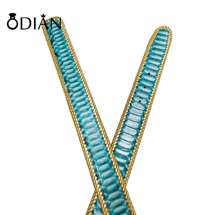 Odian Fashion exotic genuine python skin leather belt ,Stainless steel belt buckle