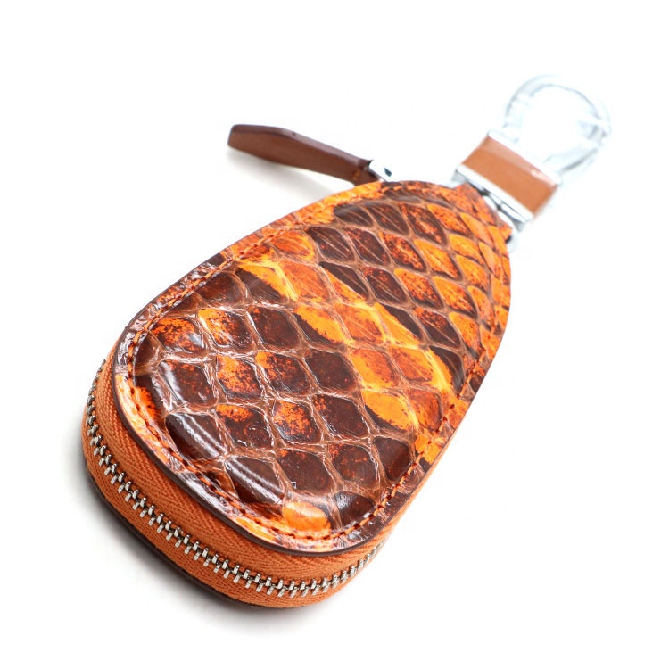 New Genuine python skin Leather Key Wallet, Personalized Compact Key Holder