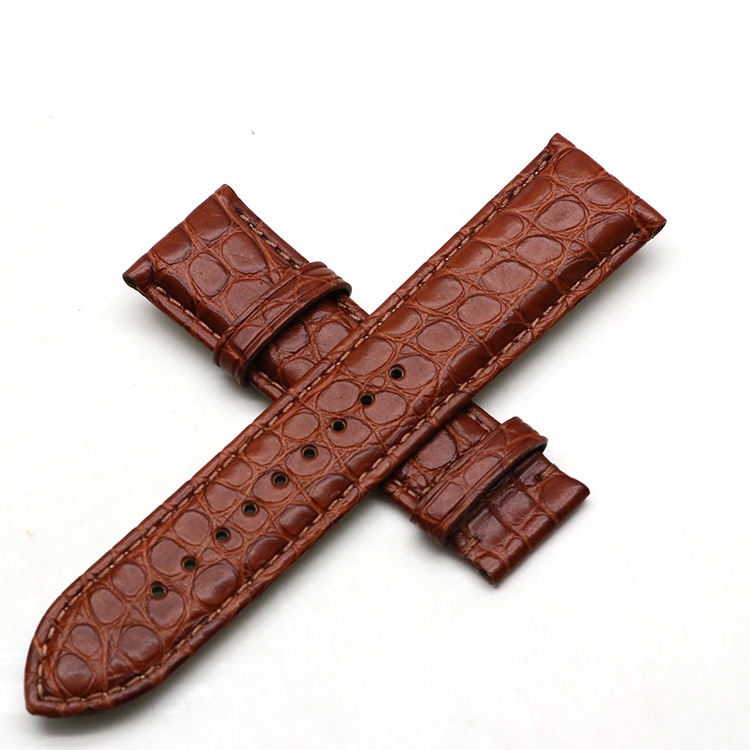 Classic crocodile grain genuine leather watch straps,watch belt bracelet