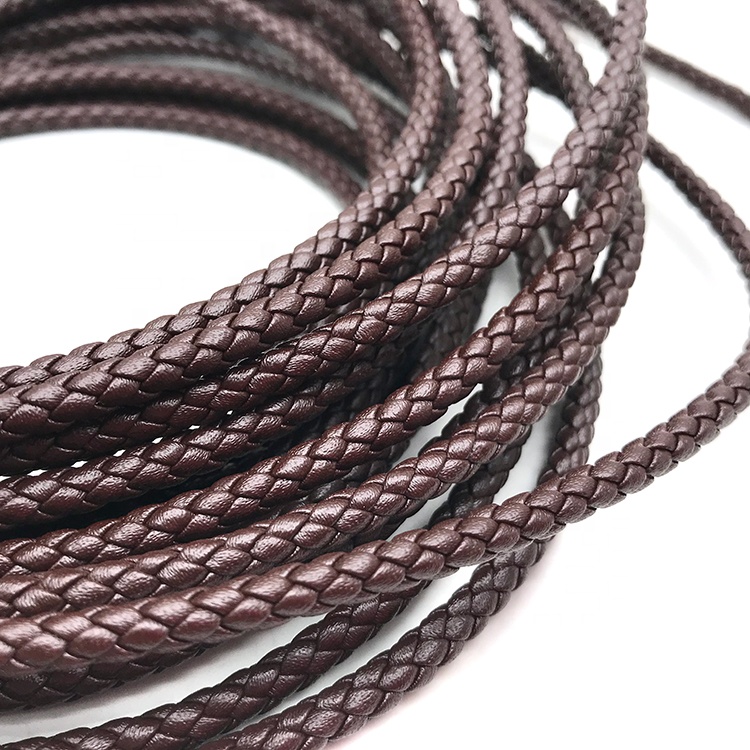 Odian Jewelry genuine cowhide 5mm 6mm leather cord khaki leather cord for bracelet making jewelry