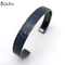 Stainless steel and leather bracelet black leather and stainless steel bracelet stainless steel and leather cuff bracelet