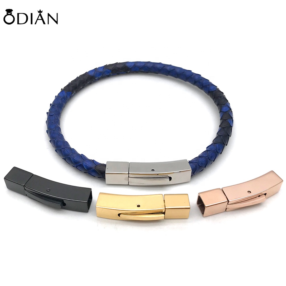 Odian Jewelry Genuine Stingray lock bracelet python lock bracelet mens leather bracelet