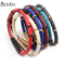 Hot selling Stainless Steel Nail Bracelet Genuine Python Leather Screw style