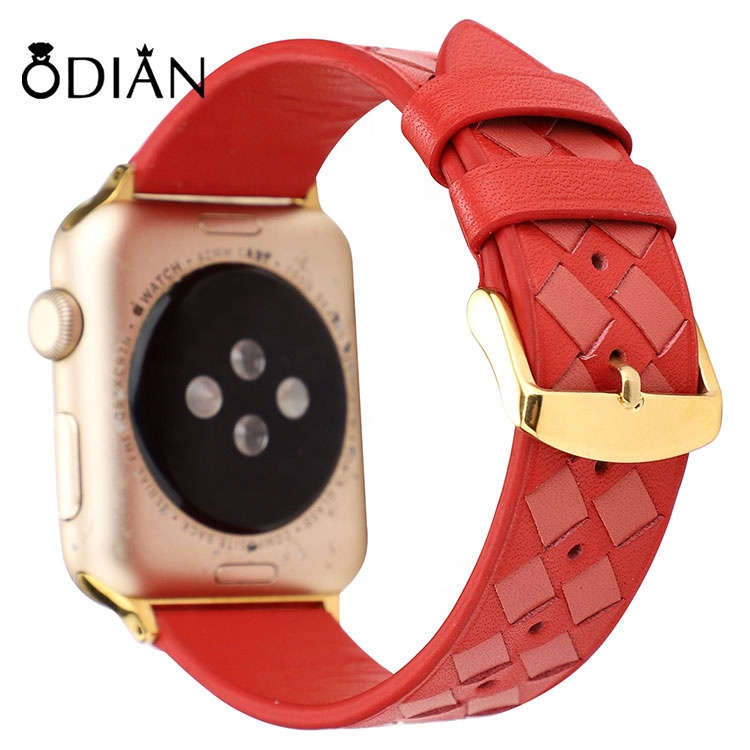Fashion High Quality Woven Leather Strap 22mm Apple Samsung Huawei Watchband Mixed color interlace watchband