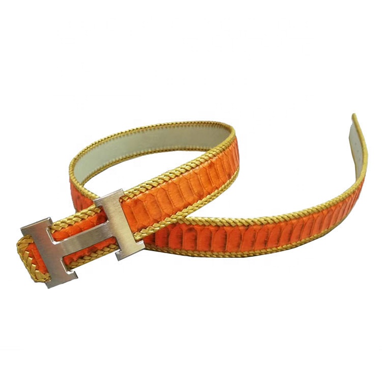 Luxury quality genuine python skin belt with nice buckle