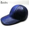 Fashion Python skin cap 6 panel flat brim custom plain black Python skin cap and hat