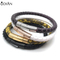 Odian Jewelry Genuine Stingray and Python leather bracelet mens leather bracelet with magnetic calsp bracelet