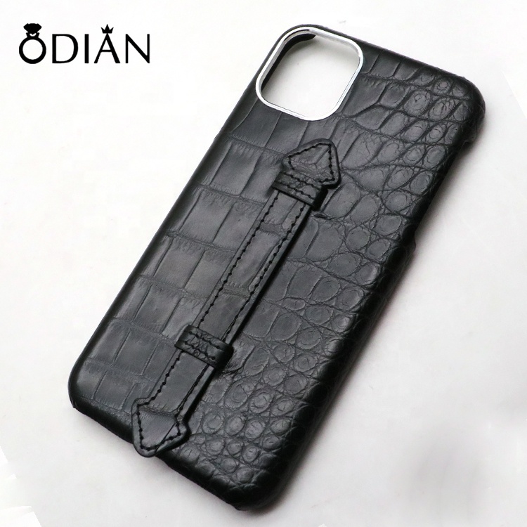 Stylish non-slip design, multi-function wristband, real crocodile phone case