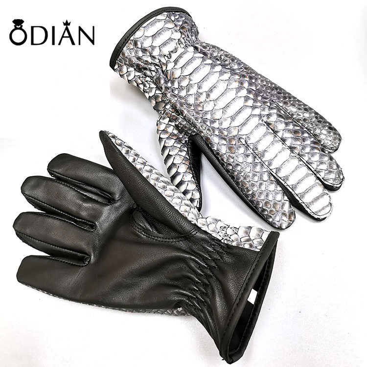 Fashion handmade snakeskin gloves, high quality snakeskin gloves, cycling gloves