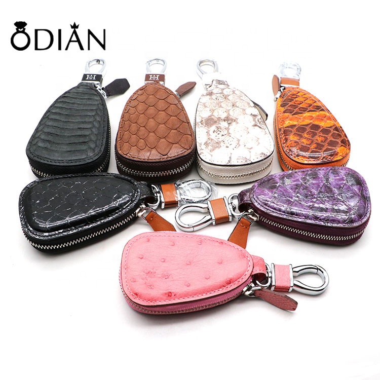 New Genuine python skin Leather Key Wallet, Personalized Compact Key Holder