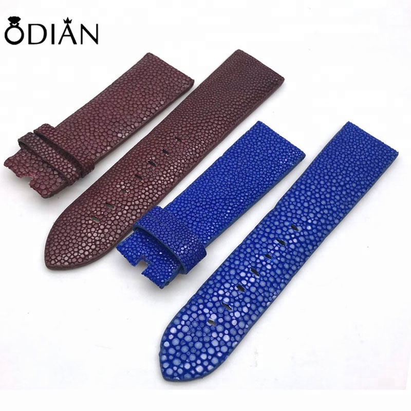 Hot selling Red Blue Black Stingray skin leather Watch Strap for men and women