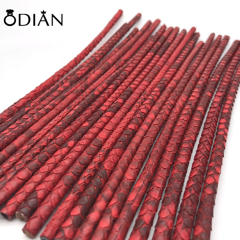 Odian Jewelry 2018 Multiple Color 4 5 6 7 8mm Genuine Python Leather Cord,Round Leather Cord