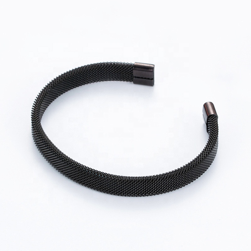 Europe and the United States titanium steel bracelet hemp rope woven open bracelet fashion trend style wholesale