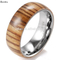 Men's 8mm Domed Titanium Ring with Polished Wood Surface ring