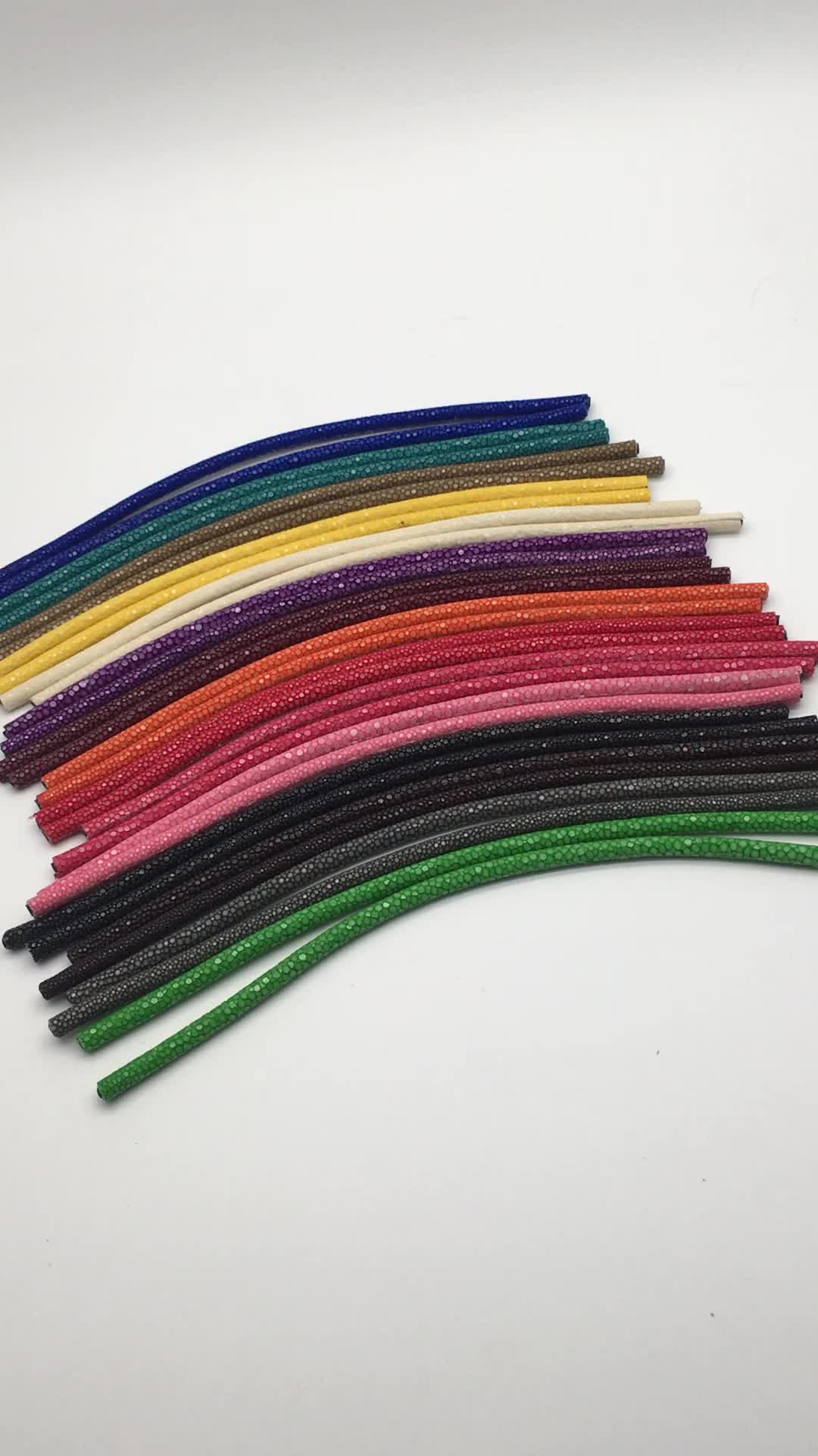 New Color Arrival Genuine Polished 4mm 5mm 6mm Round Stingray Leather Cord For Luxury Bracelet making