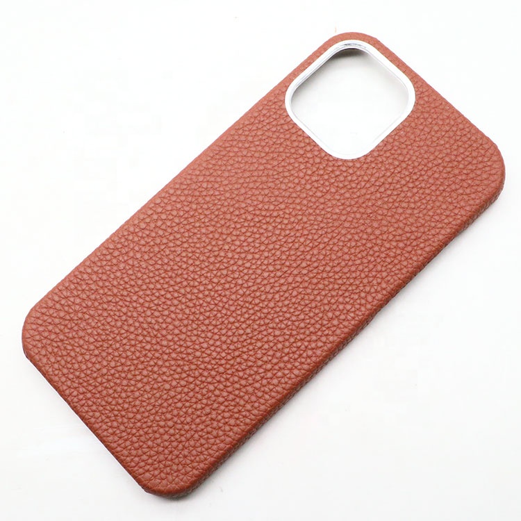 personalized logo monogram litchi pebble grain real leather phone case for iPhone 11/12 / pro / pro max