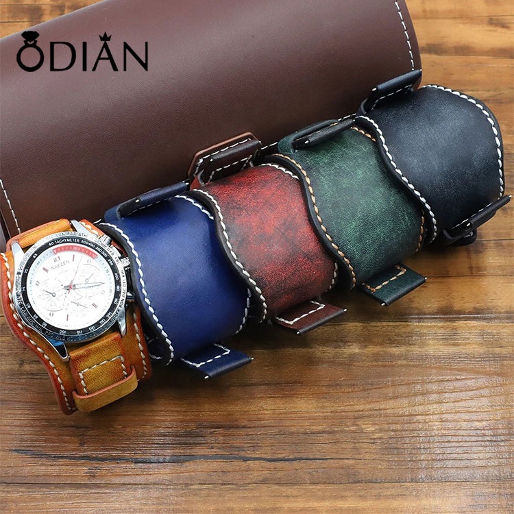 Fashion real leather anti-allergy watchband handmade leather watchband custom LOGO