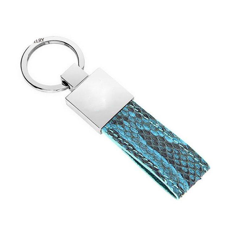Top quality real python skin key chain with stainless steel hardware