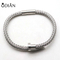 Stainless Steel Nail Bracelet For Men Women 3 Color Adjustable Cable Wire Cuff Bangle